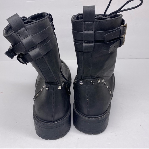 Coconuts by Matisse Black Studded Sid Combat Boot - Picture 5 of 8